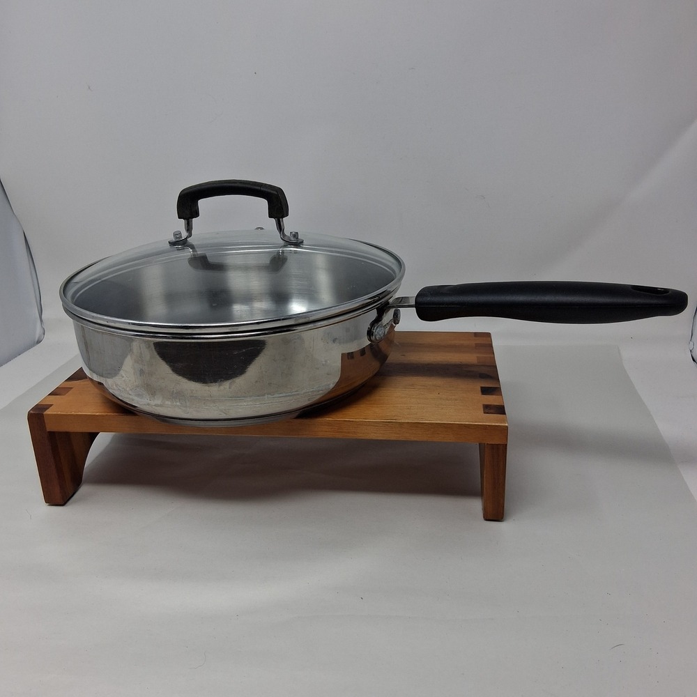 Revere S10h 3qt Stainless Steel Skillet Sauté Pan with Vented Glass Lid Silver